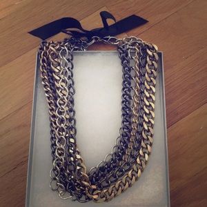 Pewter silver and gold necklace